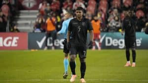 Jeremy Arévalo, durante su debut con la selección absoluta de Ecuador